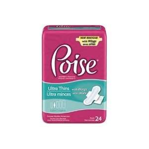    POISE ULTRA THIN PADS W/WINGS,24/PKG