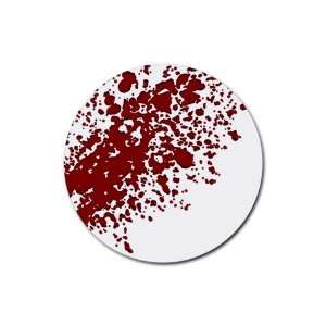 Blood Splatter Round Rubber Coaster set 4 pack Great Gift Idea