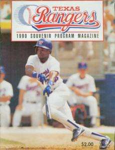 Texas Rangers Souvenir Program MLB Baseball 1990  