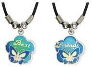   Friends Mood Color Changing Butterfly Necklace 2 pc Set BFF Besties