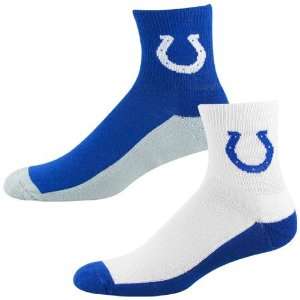  Indianapolis Colts Tri color Two Pack Quarter Socks 
