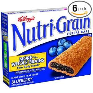 Nutri Grain Cereal Bars, Blueberry, 8 Count Bars (Pack of 6)