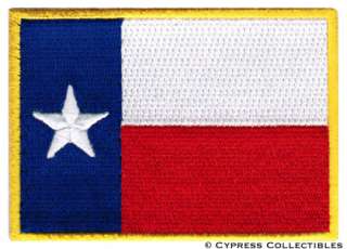 TEXAS STATE FLAG PATCH EMBROIDERED IRON ON LONE STAR TX  