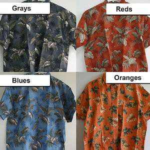   Mens Hawaiian Casual Palm Leaf Tropical Print Shirts Button Big & Tall