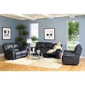  Teramo Black Leather Match Reclining 3PC Living Room Group 