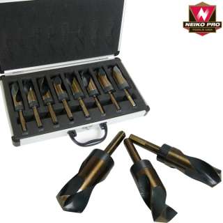 BIG LARGE SIZE SIZED STEEL METAL SILVER AND DEMING TOOL DRILL BIT SET 
