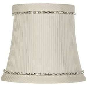  Cream Pinstripes & Rhinestone Bell Shade 4x5.5x5 (Clip On 