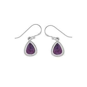 Boma Sterling Silver & Purple Turquoise Teardrop Earrings Boma 