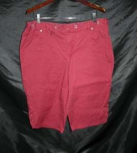 Venezia 20 Dark Red Capri Shorts Cropped Pants Summer Casual Lane 