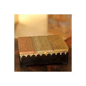  NOVICA Brass and copper repousse box, Mughal Mystery 