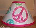   Peace Sign Lamp shade made with Pottery Barn PB Teen sheet fabric