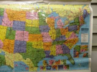   Map Corp Vintage Pull Down Retractable Classroom Map United States #14