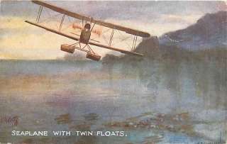 AVIATION TRACTOR BIPLANE TWIN FLOATS TUCK EARLY R7085  