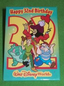 Disney World 2003 32nd Birthday Peter Pan Pin Button  