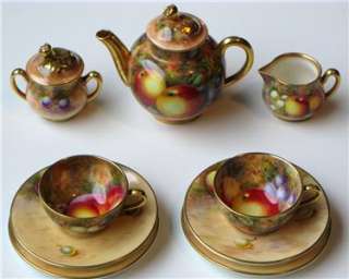   Worcester miniature Tea for Two tea set, teapot FRUIT Freeman etc