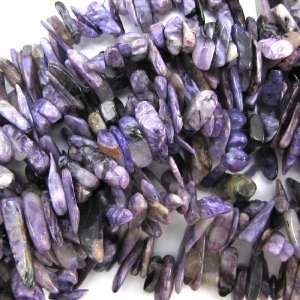  12 24mm natural purple charoite stick beads 15 strand 