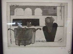 Black and White Print Signed Kaplan  See  Store  