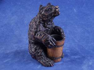 Black forest barrel sitting bear swiss german hand  