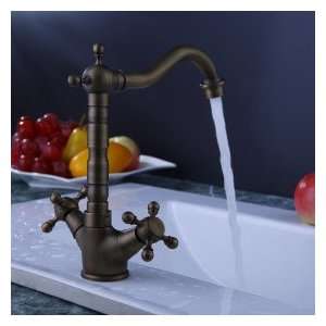  Faucetland 006001859 Antique Inspired Brass Kitchen Faucet 