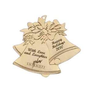  Promotional Golden Bells with Bow on Top Holiday Ornament 