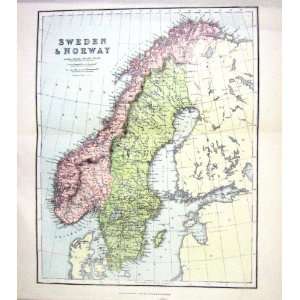   MAP c1906 SWEDEN NORWAY GOTTLAND GULF BOTHNIA BALTIC