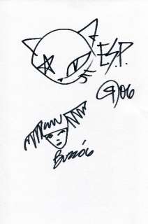 Signed hand drawing, 8x12 inch, signed by both in black sharpie 