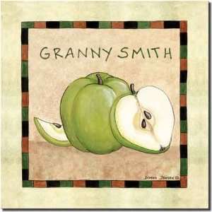 Granny Smith Apple by Donna Jensen   Fruit Ceramic Accent Tile 8 x 8 