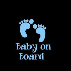    Baby on Board Feet Car Window Decal Sticker Boy Blue 5 Automotive