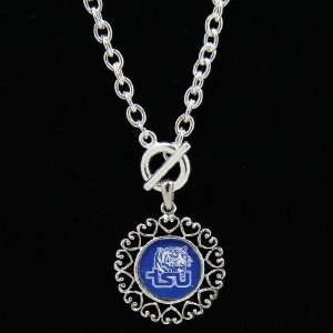 Tennessee State Tigers Round Heart Art Nouveau Style Toggle Necklace