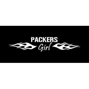  Green Bay Packers Girl Flames Car Window Decal Sticker 
