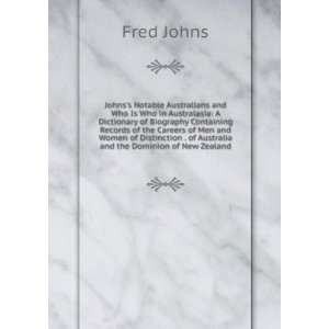   and the Dominion of New Zealand Fred Johns  Books
