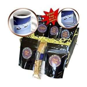 Florene Landscapes   Snowy Cabins With Blue Sky   Coffee Gift Baskets 