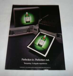 1989 Tanqueray ad page ~ PERFECTION IN, PERFECTION OUT  