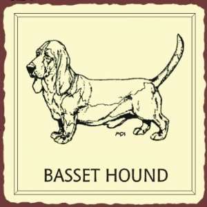   Basset Hound Dog Vintage Metal Animal Retro Tin Sign