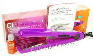 CHI Deep Brilliance 1 Digital Titanium Hairstyling Flat Iron Purple 