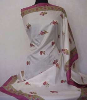 Hand Printed, India, Block Print, Silk Shawl. Ours Only  