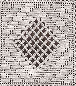 Crochet MOTIF BLOCK Crossbar Square Bedspread Pattern  