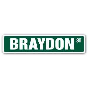  BRAYDON Street Sign name kids childrens room door bedroom 