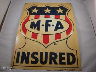 VINTAGE EMBOSSED METAL M F A AGRICULTURE FARM ADVERTISING SIGN   STOUT 
