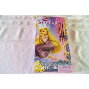   Disney TANGLED 14 Valentines with 14 Decorated Pencils Toys & Games