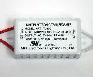 50pc Electronic Transformer T3550 AC120Vin 50/60Hz AC12V0ut 50W UL 