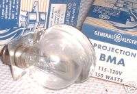 BMA Made AMERICA by GE 150/w KODAK BROWNIE McClure Projector Bulb Lamp 