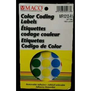  Maco Round Color Coding Label 3/4 ASSORTED Office 