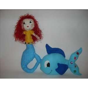  Sewing Pattern Mermaid Rag Doll and her Pet Fish Arts 