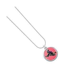  Flying Witch Red Pearl Acrylic Pendant Snake Chain Charm 