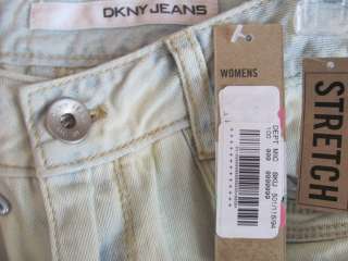 New DKNY Bleached Blue Denim Stretch Jeans Pants Size 8  