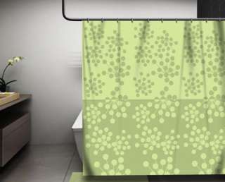 NEW Flower Bomb Shower Curtain by EM in Green 17686  
