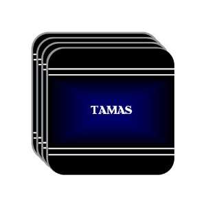 Personal Name Gift   TAMAS Set of 4 Mini Mousepad Coasters (black 