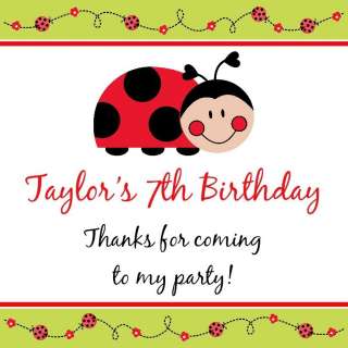 SWEET LADYBUG Birthday Party Favors Favor Tags RED  