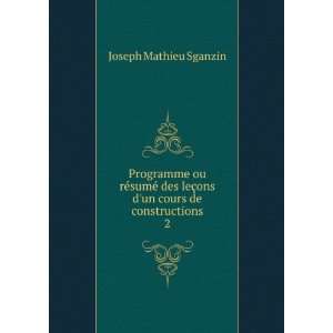   §ons dun cours de constructions. 2 Joseph Mathieu Sganzin Books